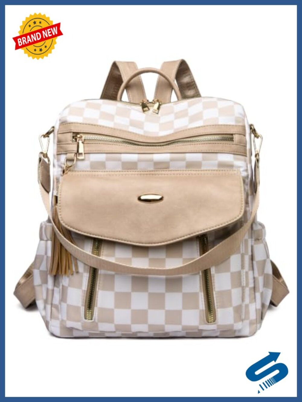 Nylon Convertible Anti-Theft Backpack Purse Water Resistant Medium Daypack